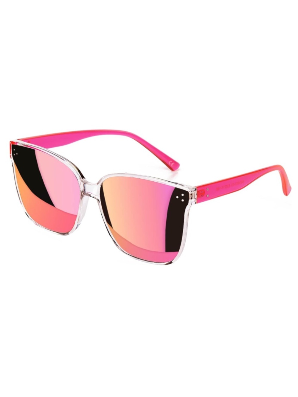 🌿5/$25 Clear Frame Sunglasses with Pink Mirrored Lenses
